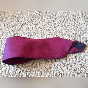 Hermes Silk Tie Maroon & Navy Pattern